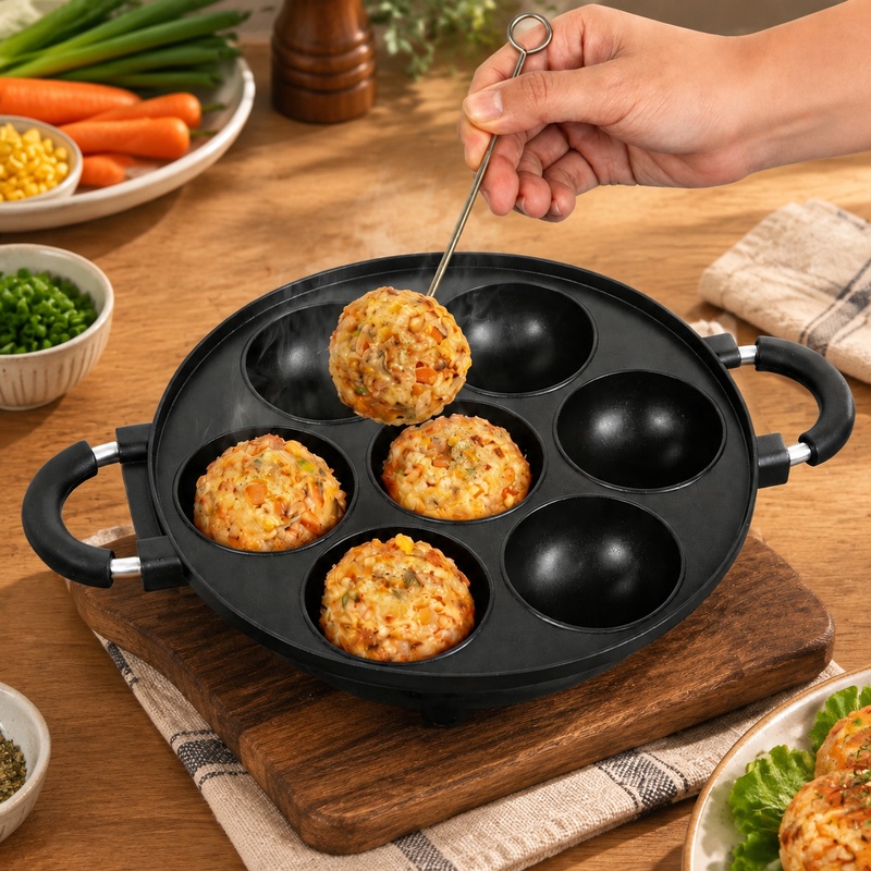 Yapışmaz Yüzeyli, 7 Bölmeli Al - Takoyaki Grill Plate incelemesi ve fiyatı